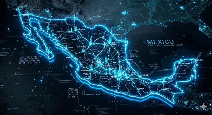 Mapa de México con logotipos de cobertura de transporte - Maya Truking